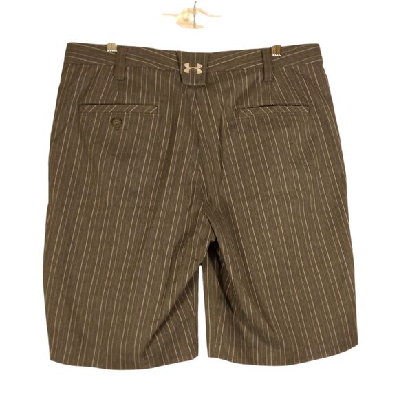 Under Armour shorts mens 34 gray striped flat front polyester golf 1236347 - Picture 2 of 9